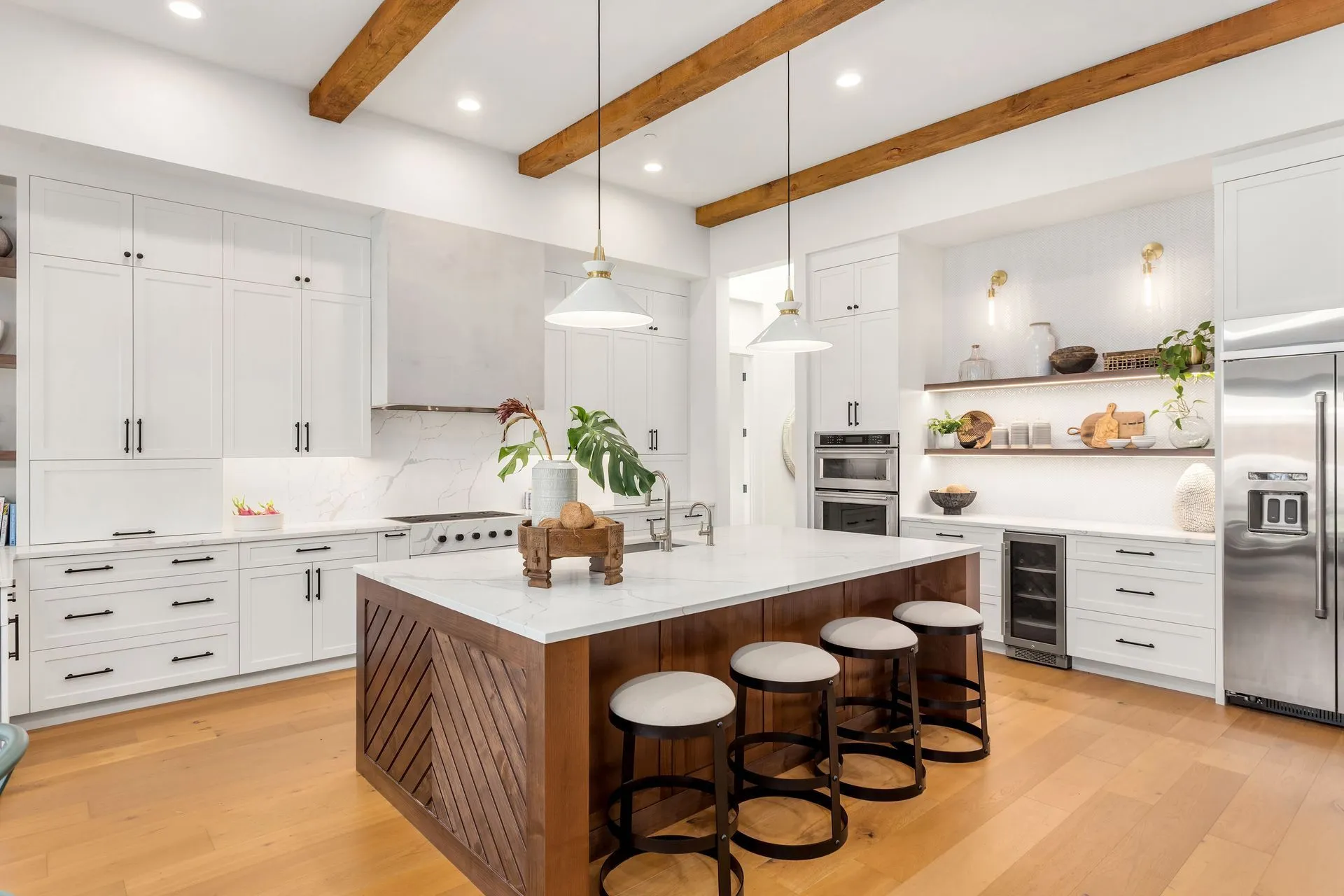 Modern kitchen and dining room