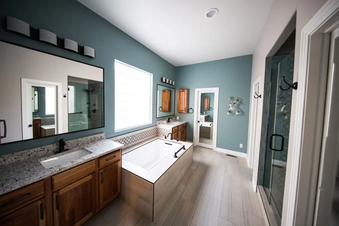 Modern bathroom with double vanity