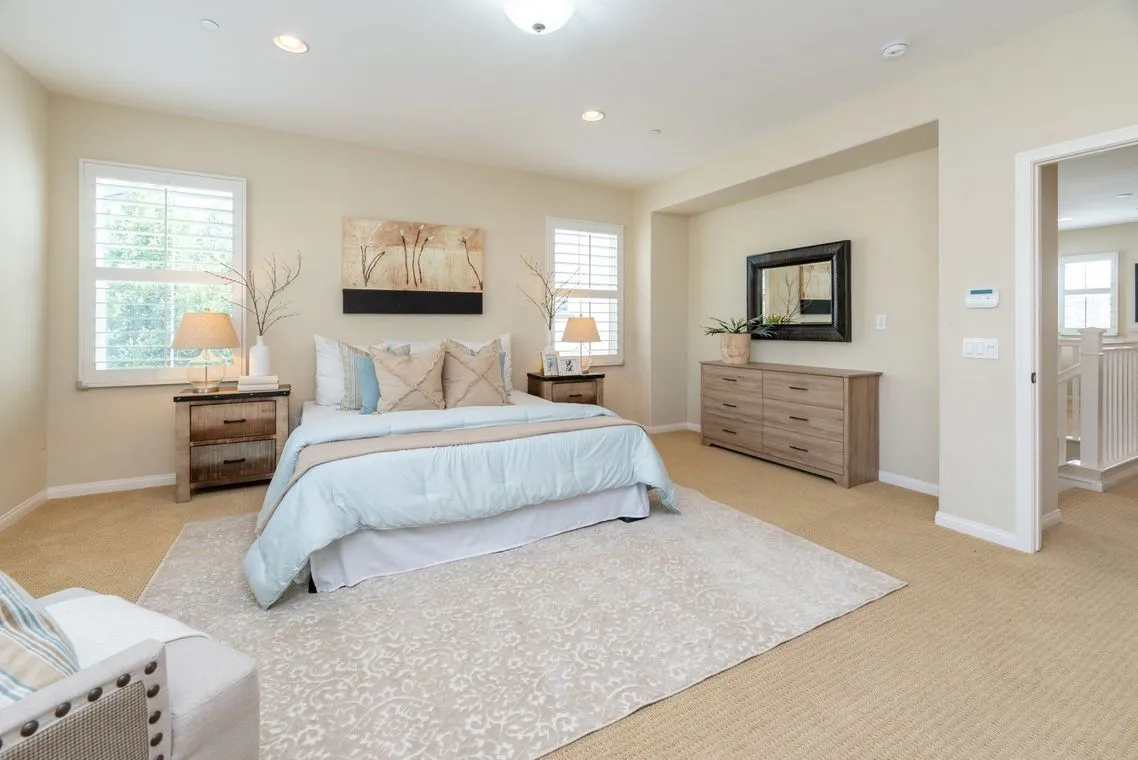 Bright beige bedroom